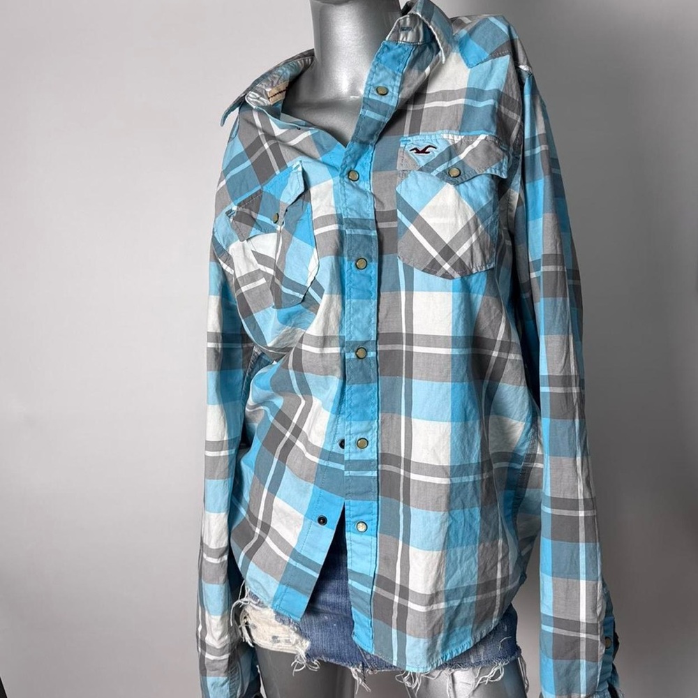 Hollister Vintage Y2K Plaid Flannel Button-Up Shirt